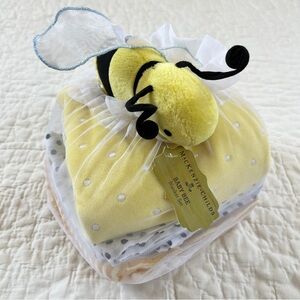 MacKenzie-Childs Baby Bee Blanket Set Bumble Plush Lovey Security Swaddle Yellow
